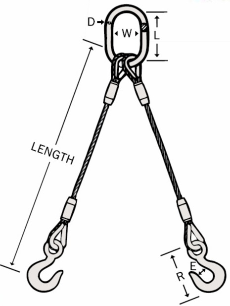 2 Leg Wire Rope Sling